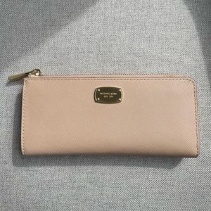 Michael Kors Beige Pink Leather Wallet